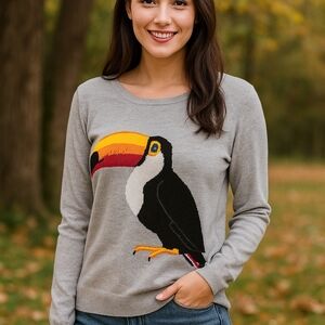 Sugarhill Brighton Knit Sweater with Toucan Size US 12 Fits M/L